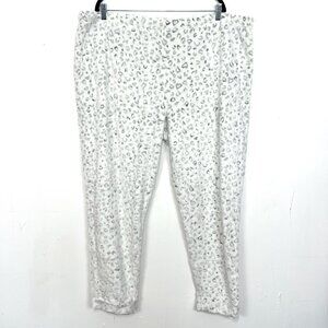 Secret Treasures White Grey Snow Leopard Fleece Sweatpants PJ Sleep 3X‎